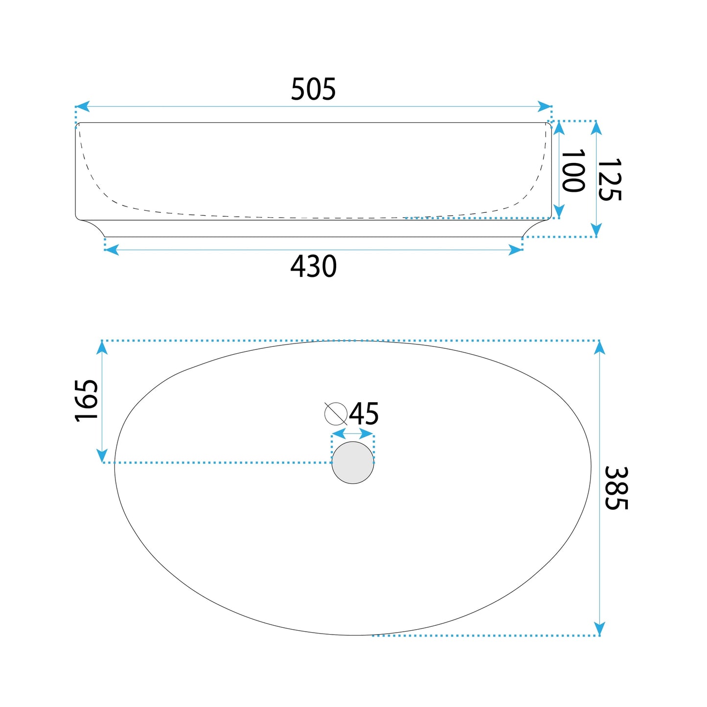 Aufsatzwaschbecken Rea Sabina 50  5