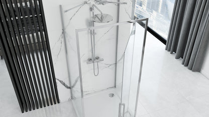 Duschkabine REA Rapid Swing Chrome Wandmontage 100 x 100 2