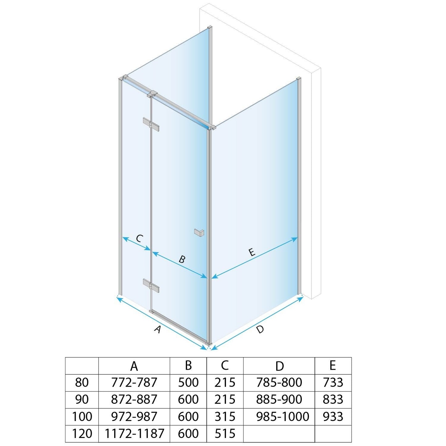 Duschkabine Rea Atlas 100x100 Chrome linke 4