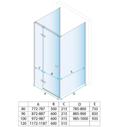 Duschkabine Rea Atlas 100x100 Chrome linke 4