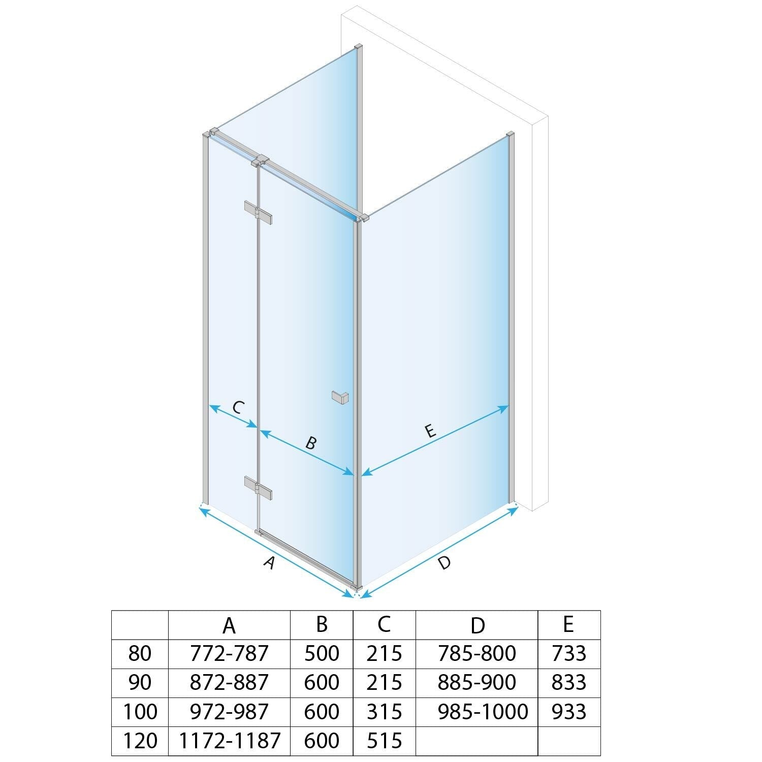 Duschkabine Rea Atlas 100x100 Chrome rechte 4