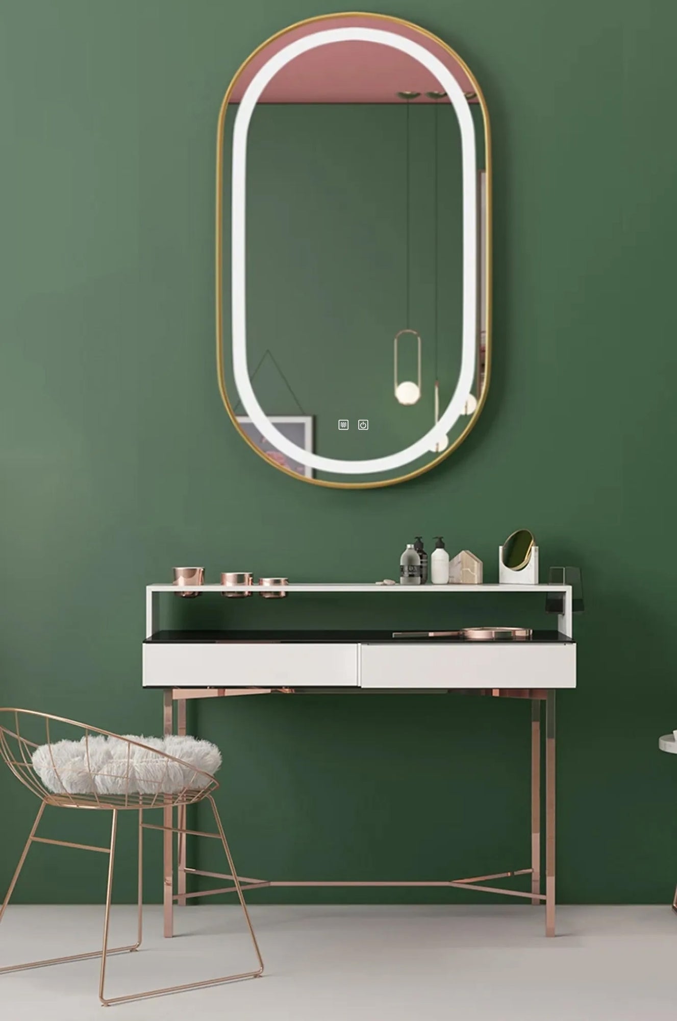 Spiegel LED OLL 60x90 cm Brush Gold  6