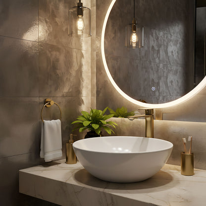 Waschbeckenarmatur Rea Drop Brush Gold High  5