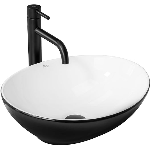 Aufsatzwaschbecken Rea Sofia White Black 1