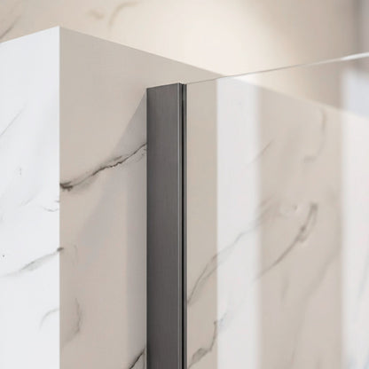 Duschwand Rea Flexi Transparent / Titan 90  6