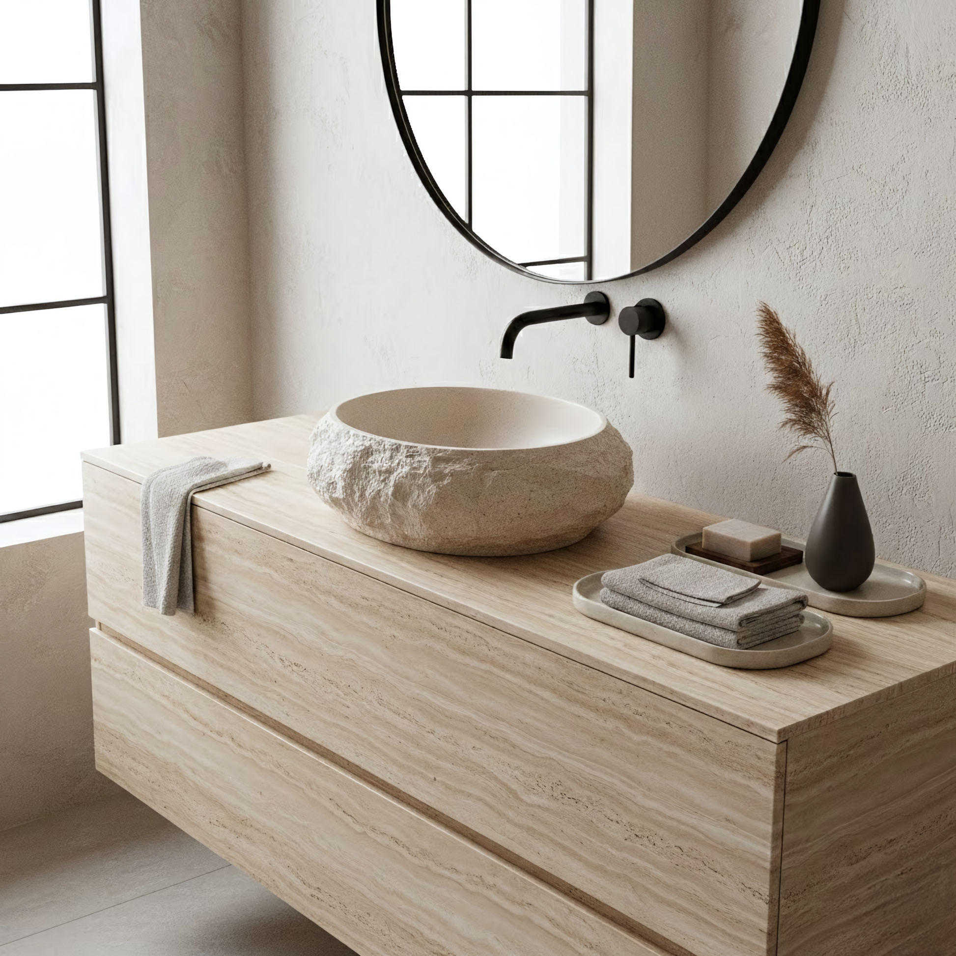 Aufsatzwaschbecken Rea Mika Warm Beige  7