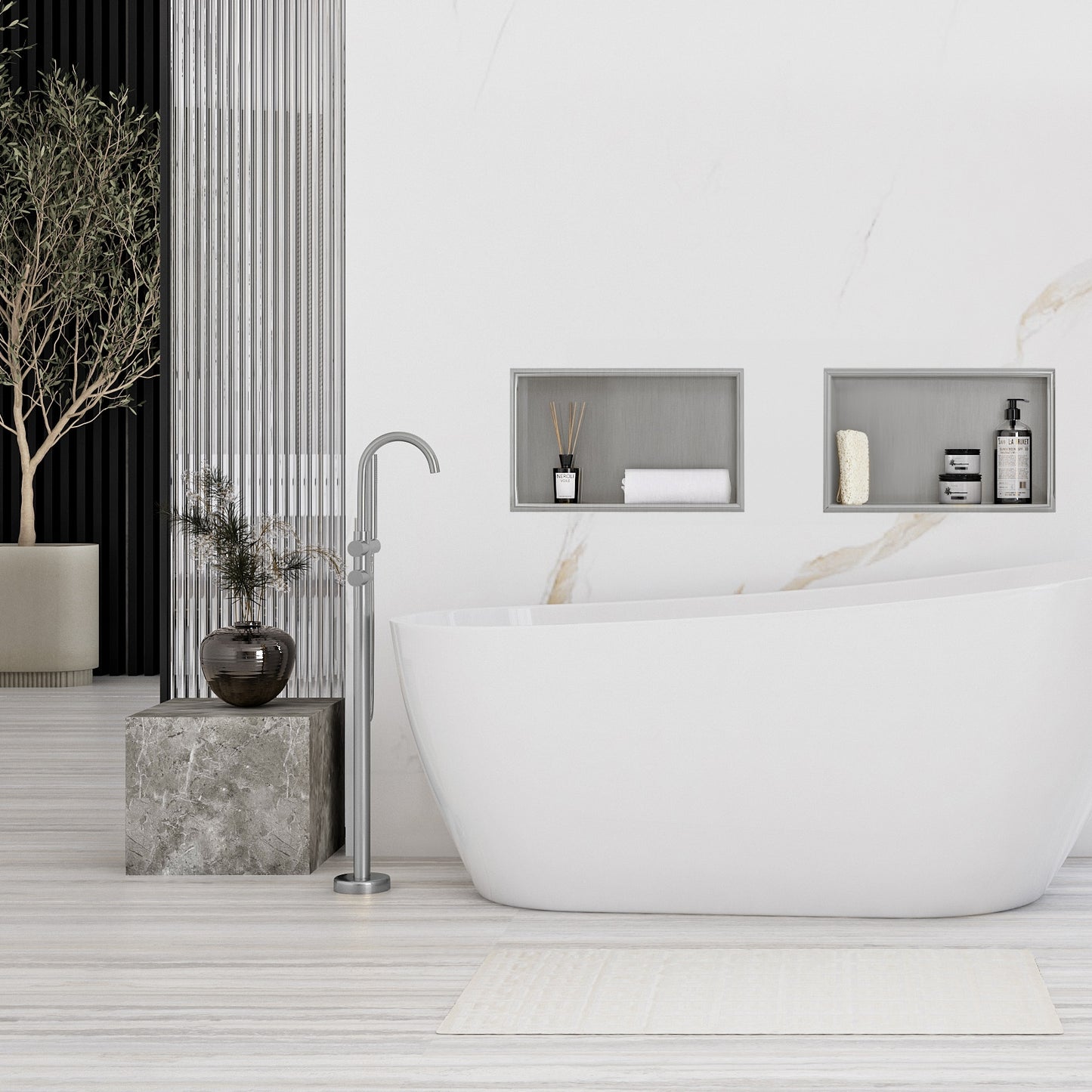 Bathroom Shelf 30x45 Steel Brush  6