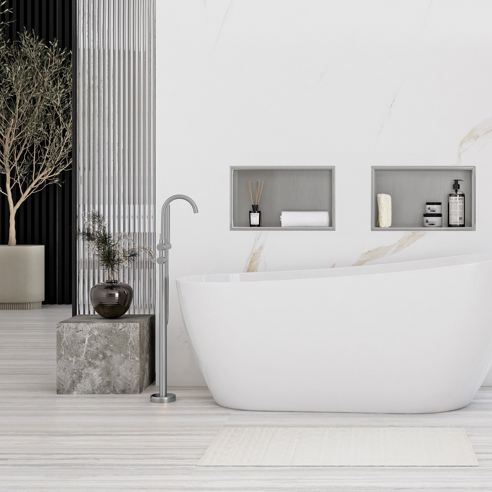 Bathroom Shelf 30x45 Steel Brush  6