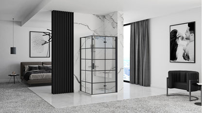 Duschkabine Rea Molier Black 100x80  3