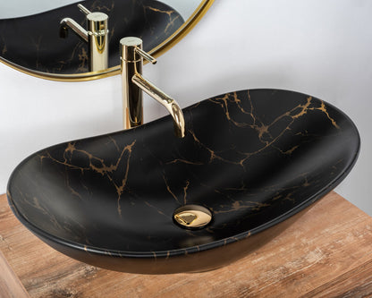 Aufsatzwaschbecken Rea Royal 60 Black Marble Mat 2