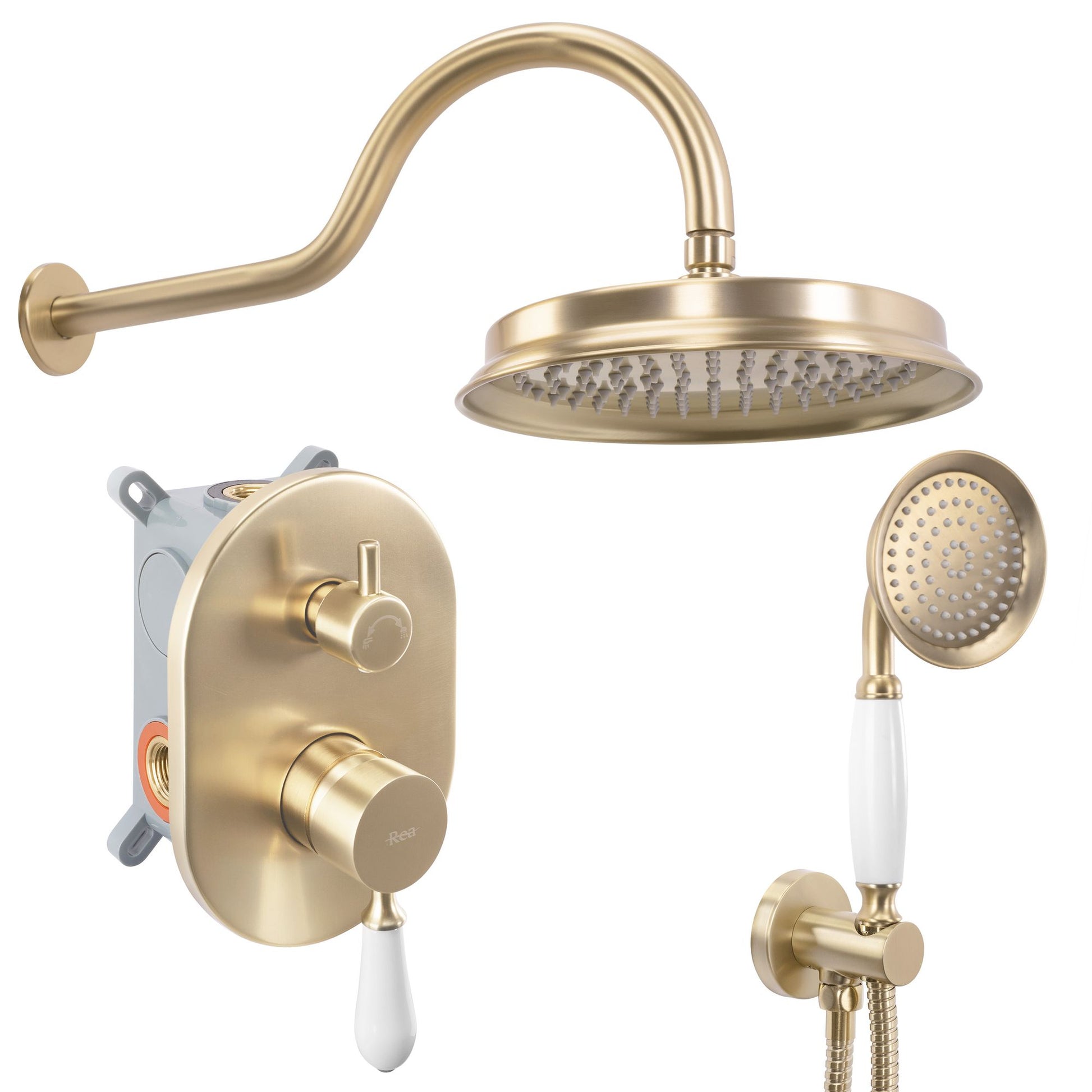 Unterputz Duschset Rea Serra Brush Gold + BOX 3