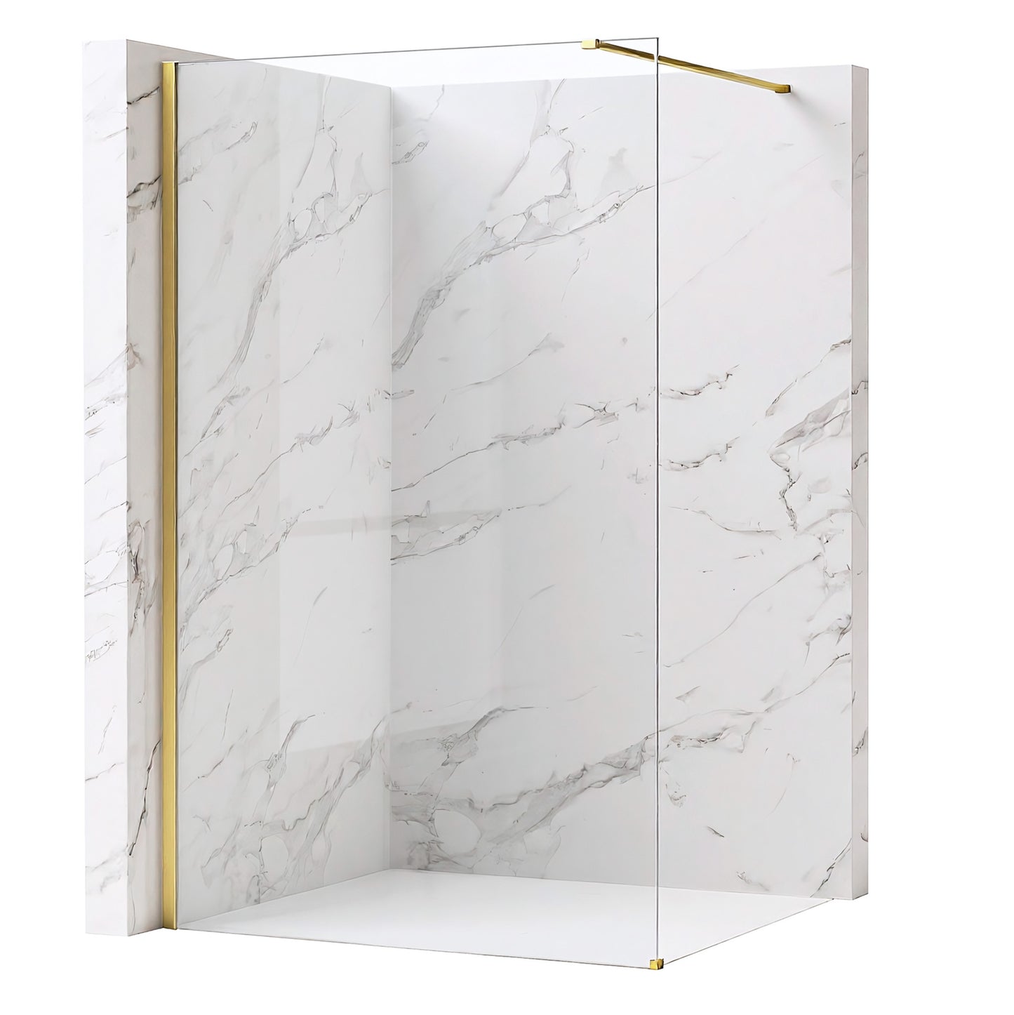 Duschwand Rea Flexi Transparent / Brush Gold 90  10