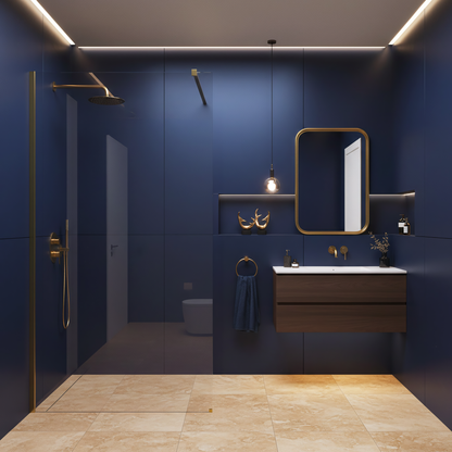 Duschwand Rea Flexi Transparent / Brush Gold 80  4