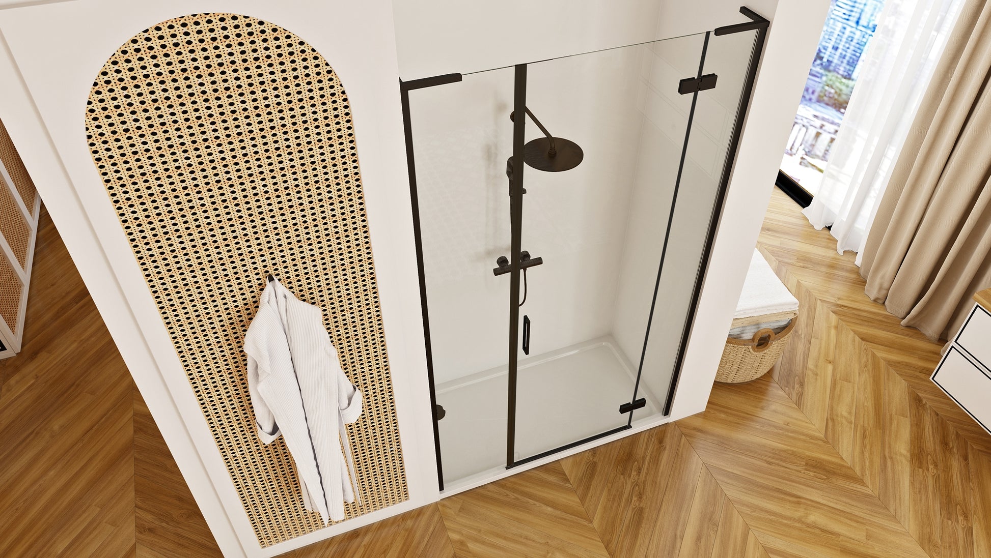 Duschtür Rea Hugo 130 Black  5