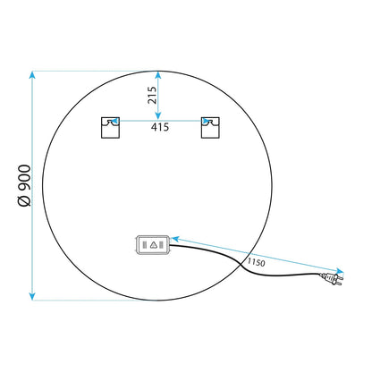 Spiegel LED 90cm MMJ Gold  11