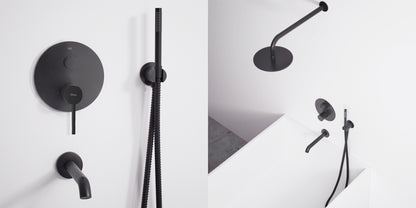Unterputz Wannen/Dusch-Set Rea Lungo black +BOX  7