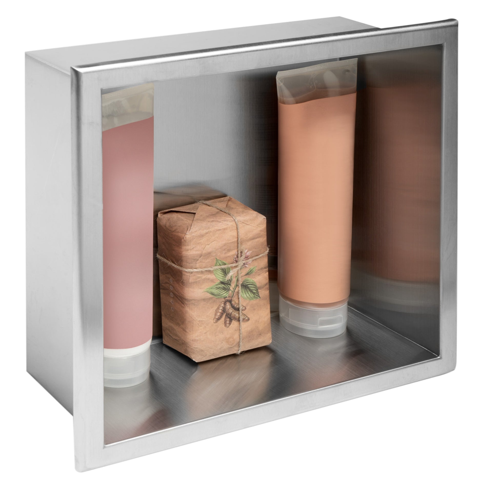 Bathroom Shelf 30x30 Steel Brush  2