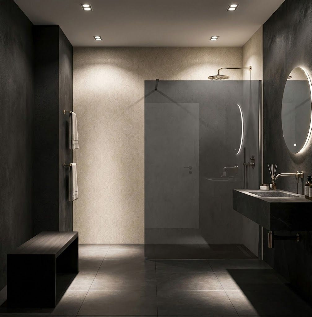 Duschwand Rea Flexi Grey / Chrome 130  5