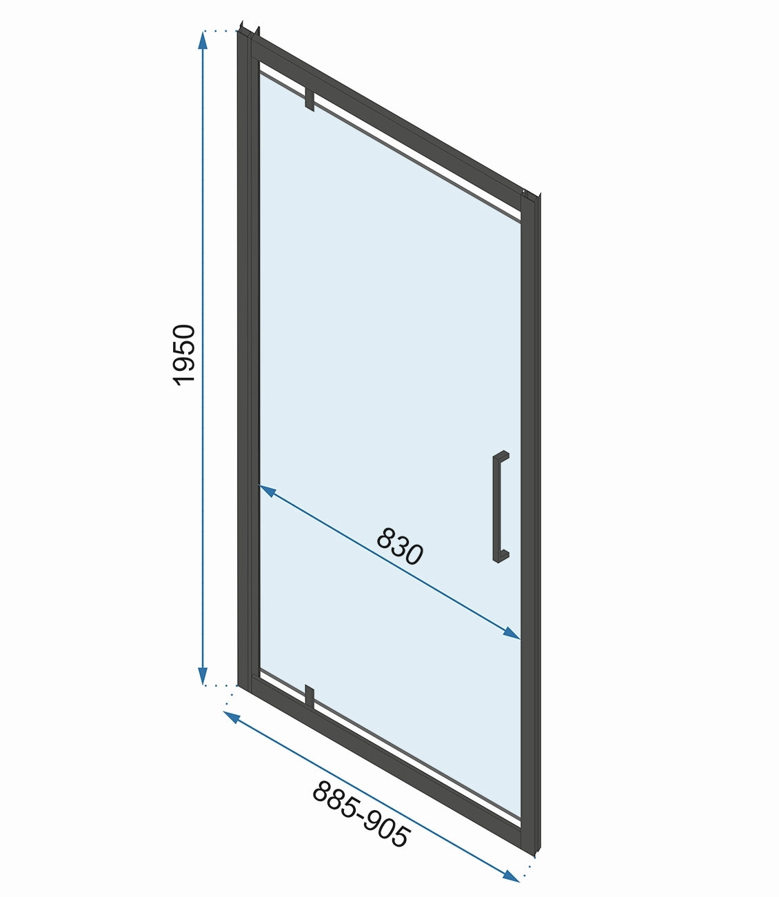 Duschkabine REA Rapid Swing Chrome Wandmontage 100 x 100 6
