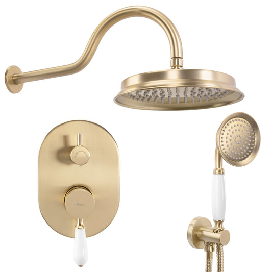 Unterputz Duschset Rea Serra Brush Gold + BOX 1