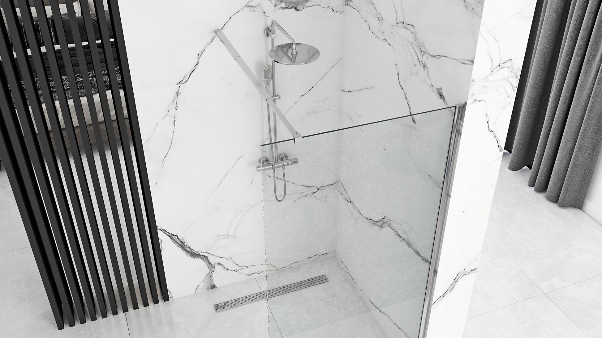 Duschwand Rea Aero N 100 Transparent  2