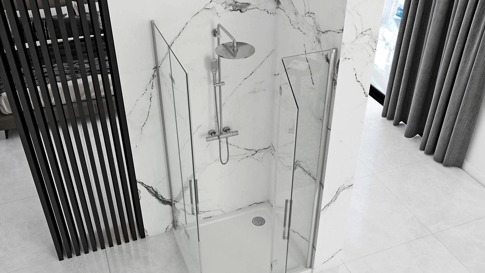 Duschkabine Rea Molier Chrome Double 80x100  3