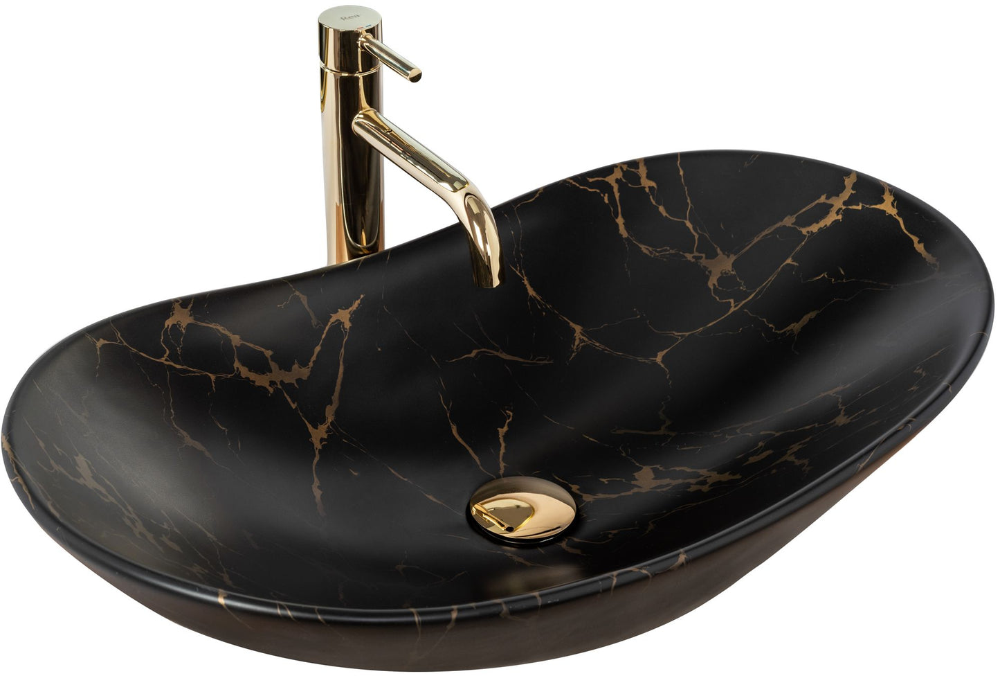 Aufsatzwaschbecken Rea Royal 60 Black Marble Mat 1
