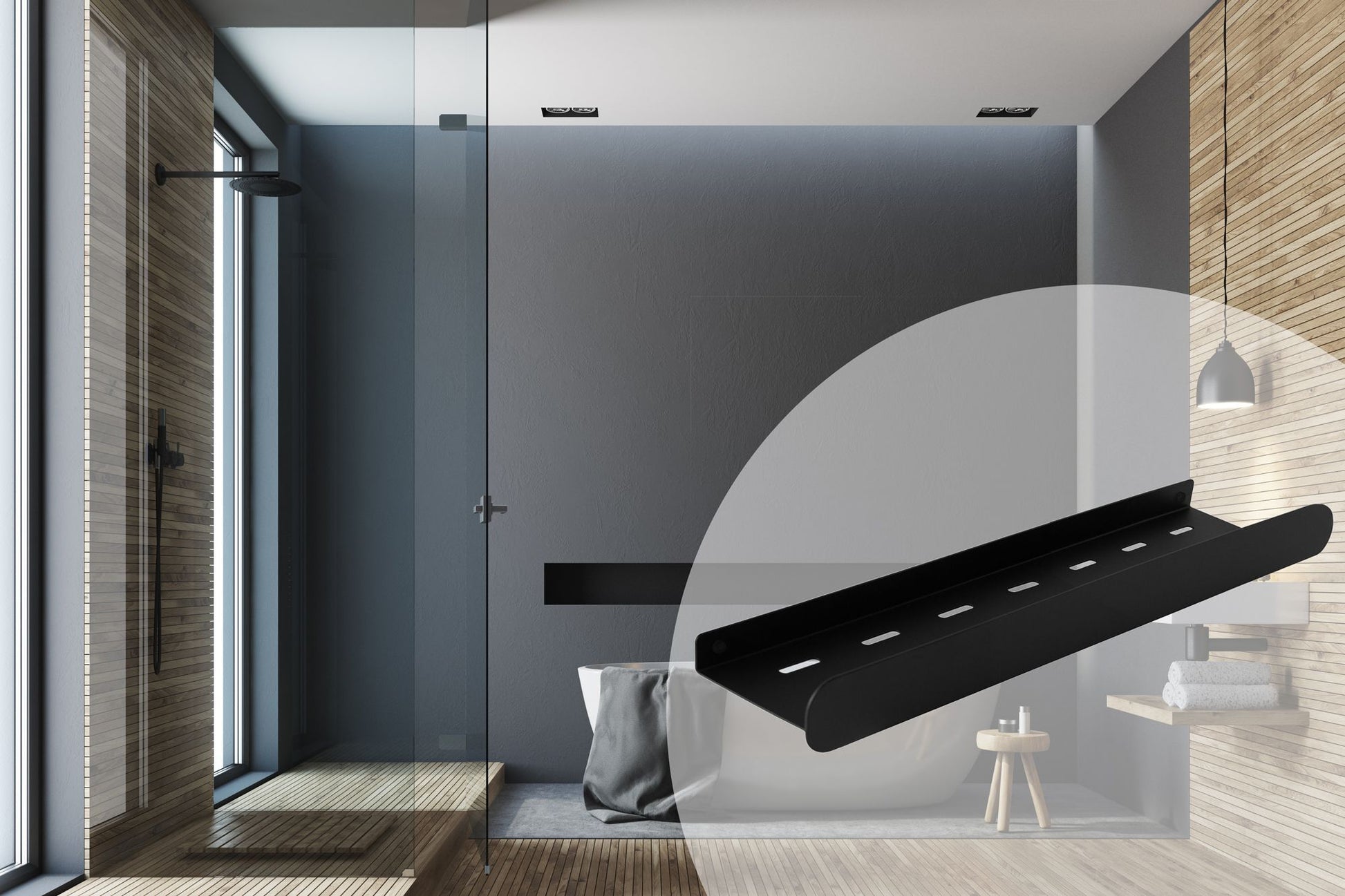 Badezimmerregal SF03 45cm black matt  7