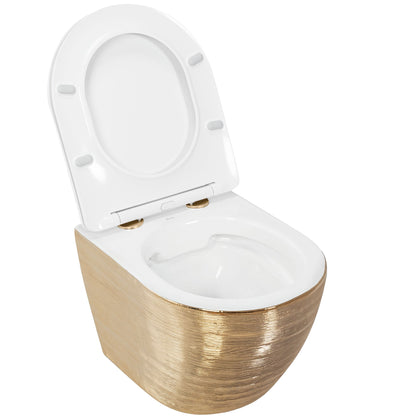 WC Schüssel Randlos Carlo Flat Brush Gold  5
