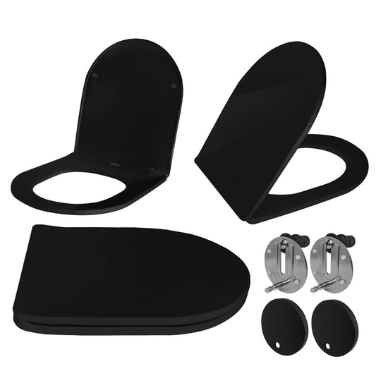 Langsam schließender WC Deckel CARLO FLAT UF BLACK MATT  1