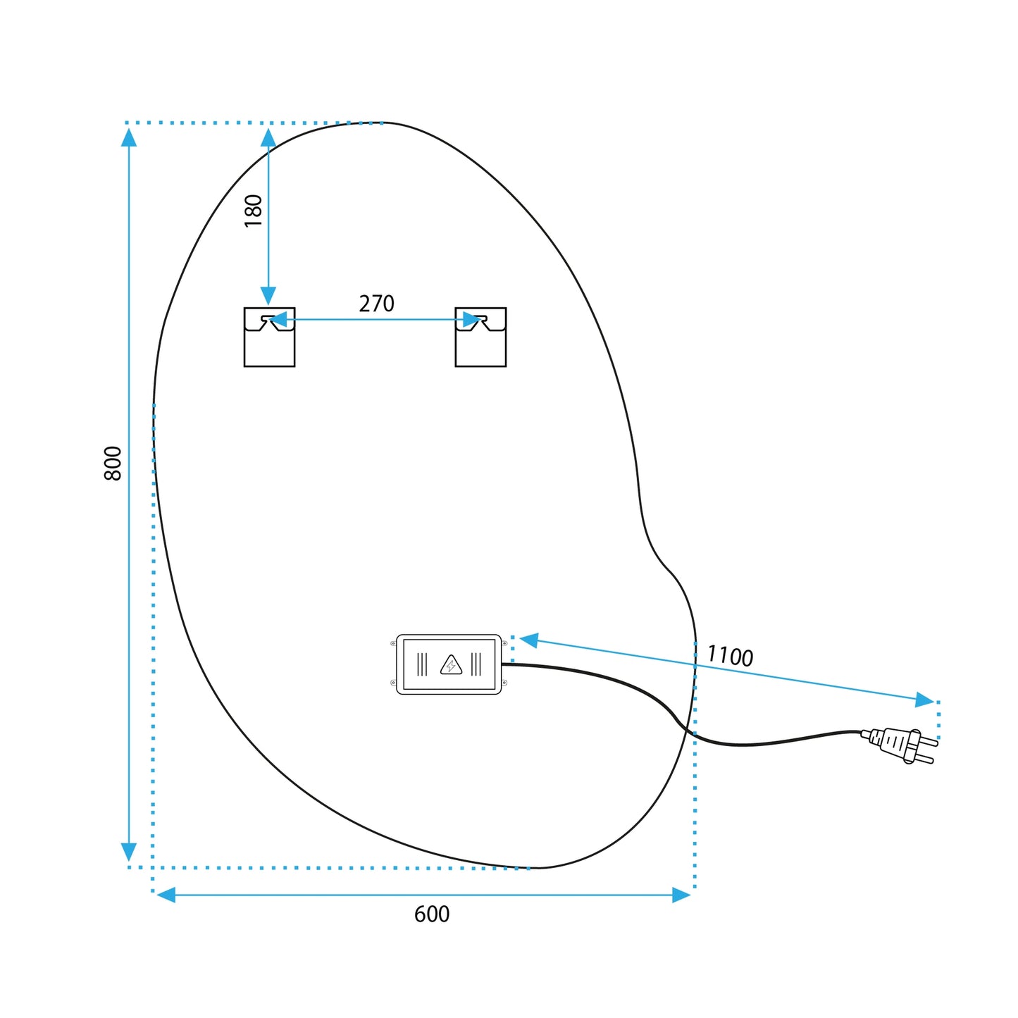 Spiegel LED 80x60cm CLOUD C  10