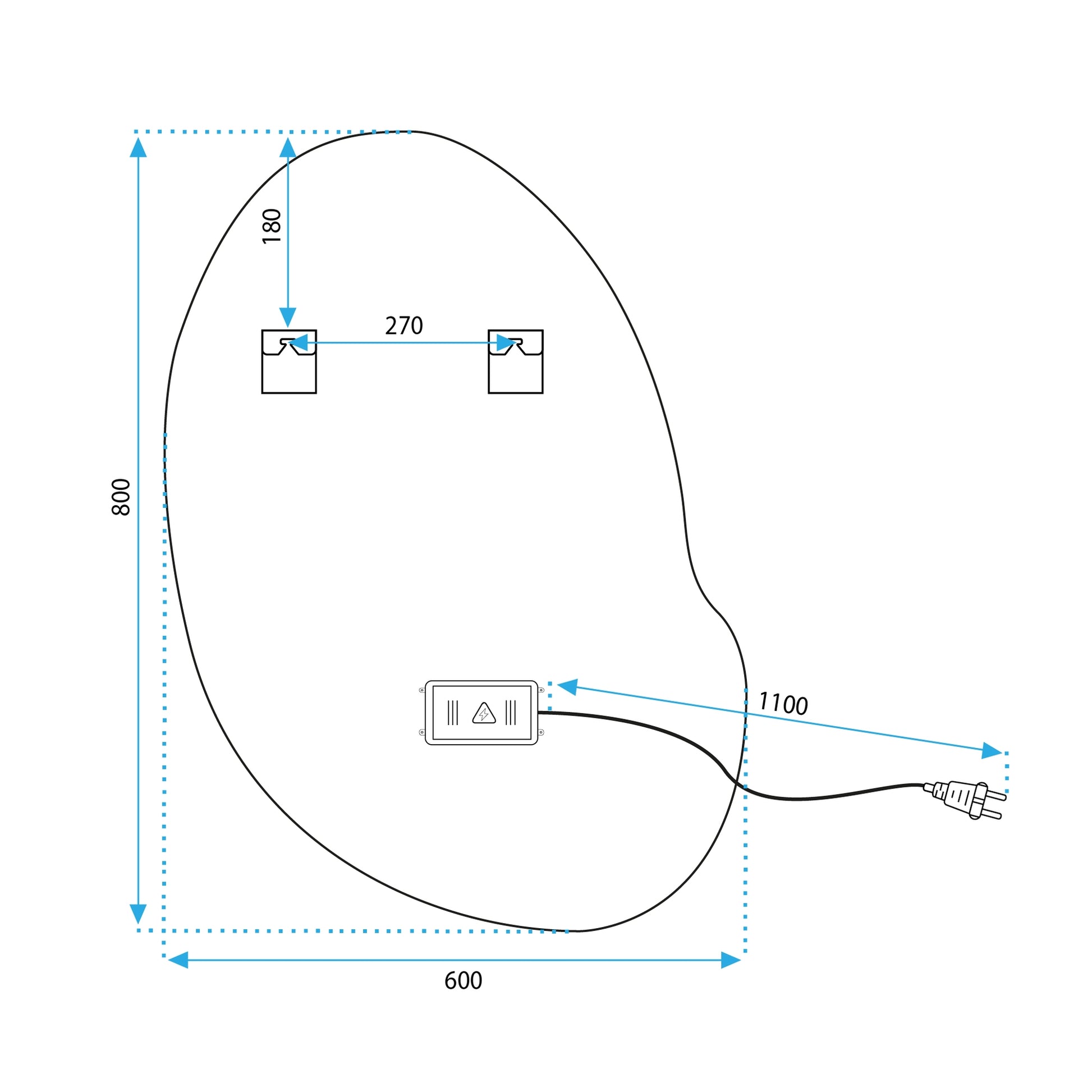 Spiegel LED 80x60cm CLOUD C  10