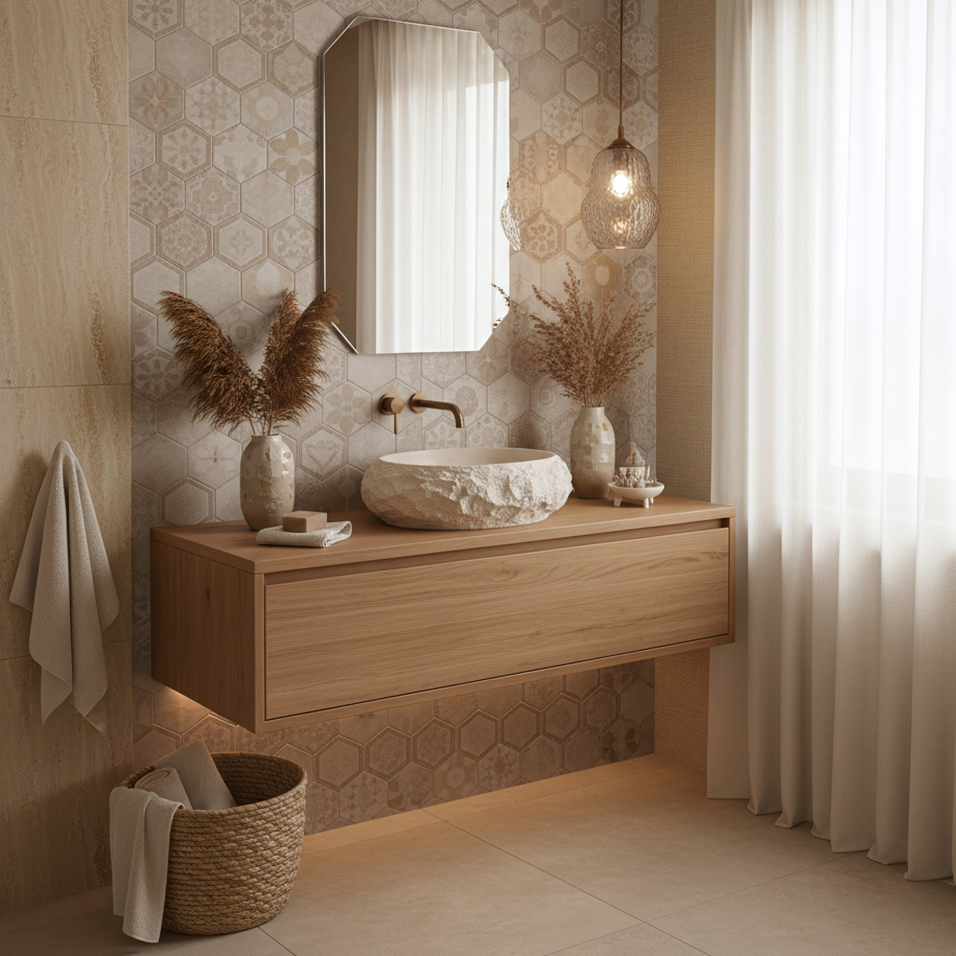 Aufsatzwaschbecken Rea Mika Warm Beige  6
