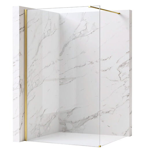 Duschwand Rea Flexi Transparent / Brush Gold 110  1