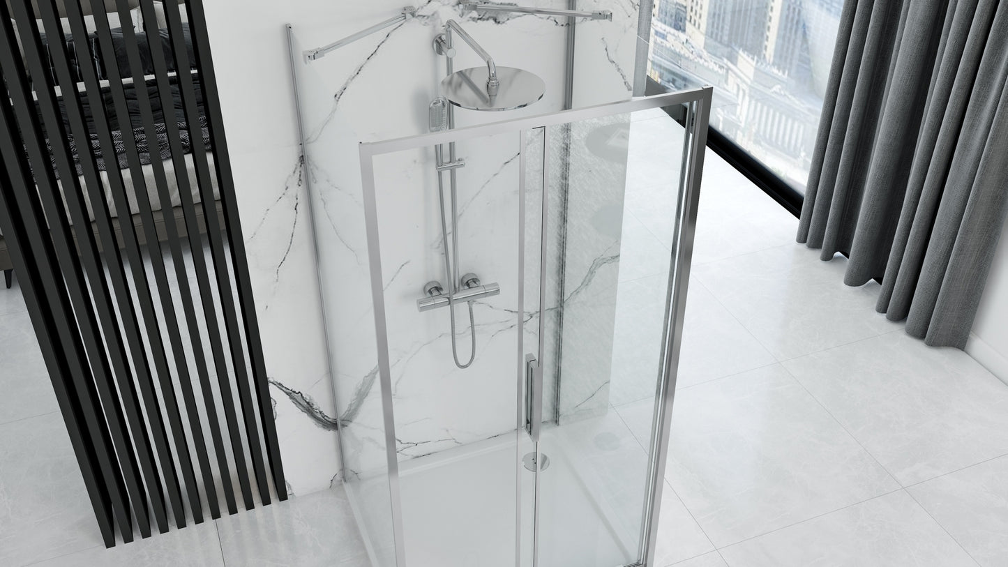 Duschkabine REA Rapid Slide Chrome Wandmontage 150 x 80 2