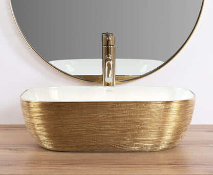 Aufsatzwaschbecken Rea Belinda White GOLD BRUSH 2