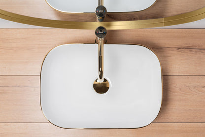 Aufsatzwaschbecken Rea Belinda White GOLD BRUSH 3