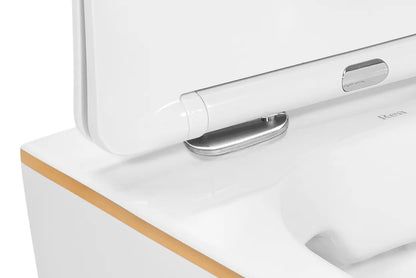 WC Schüssel Randlos Carlo white Mini Flat Gold Edge  5