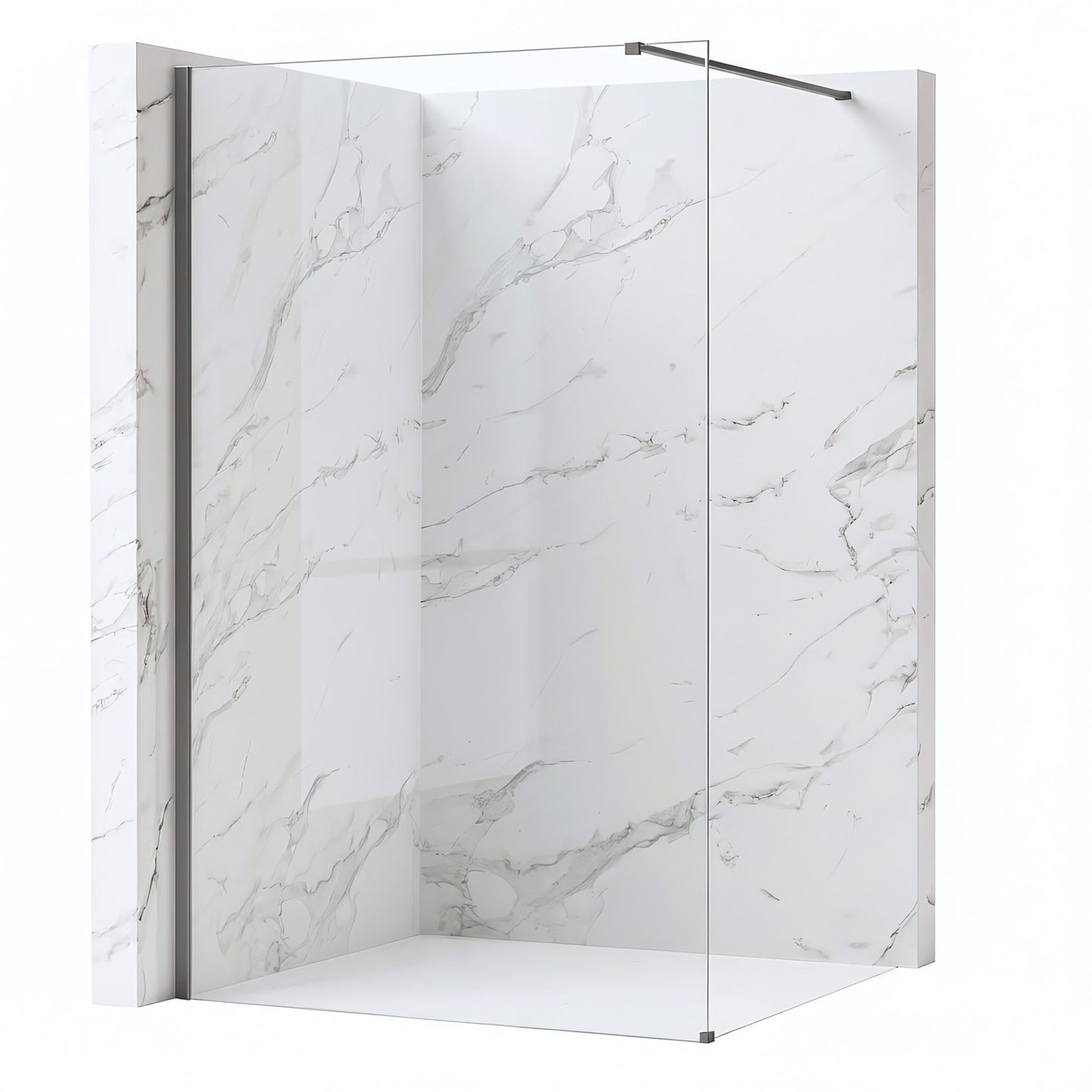 Duschwand Rea Flexi Transparent / Titan 80  1