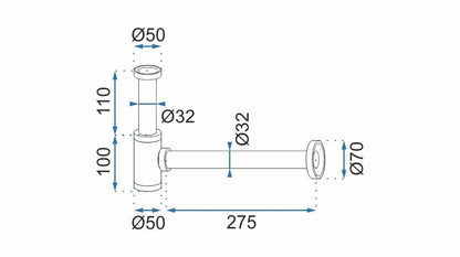 Waschbecken-Siphon Klik-Klak Universal REA COPPER MAT  3