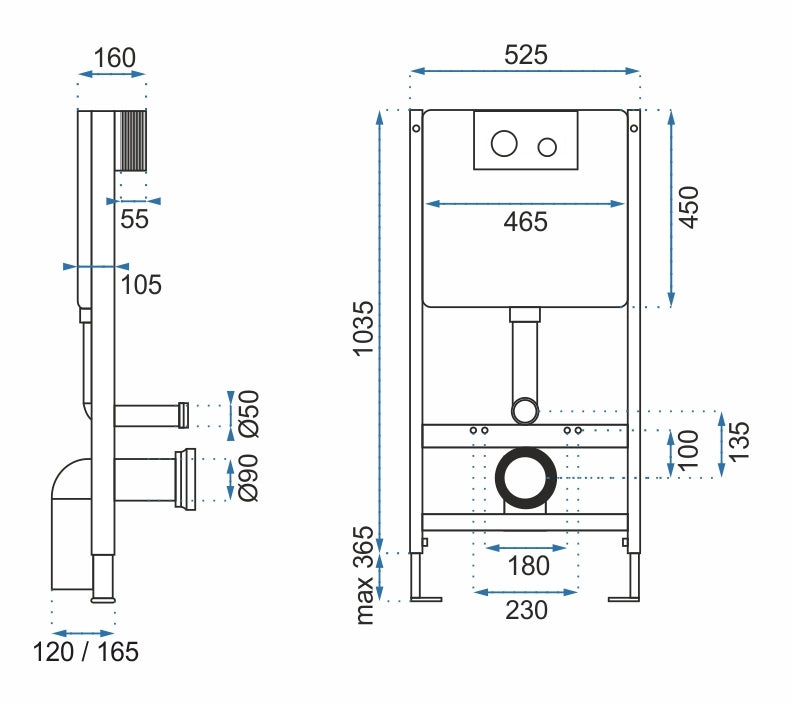 Vorwandelement mit Knopf F Chrome  9