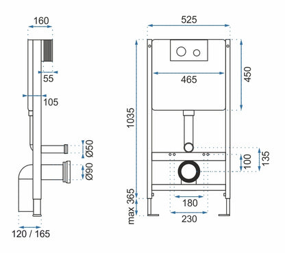 Vorwandelement mit Knopf F Chrome  9