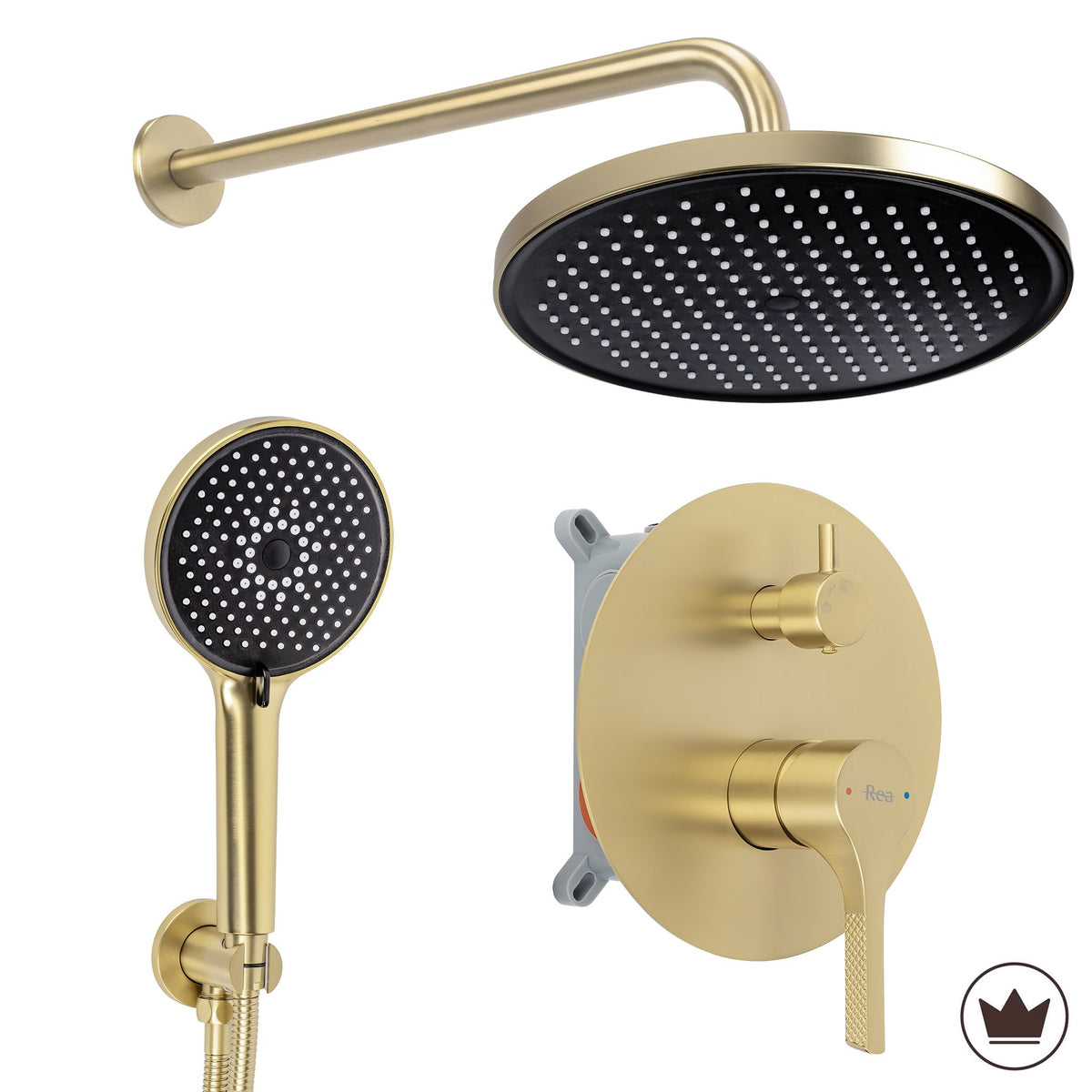 Unterputz Duschset Rea Maxim Brush Gold + BOX 8