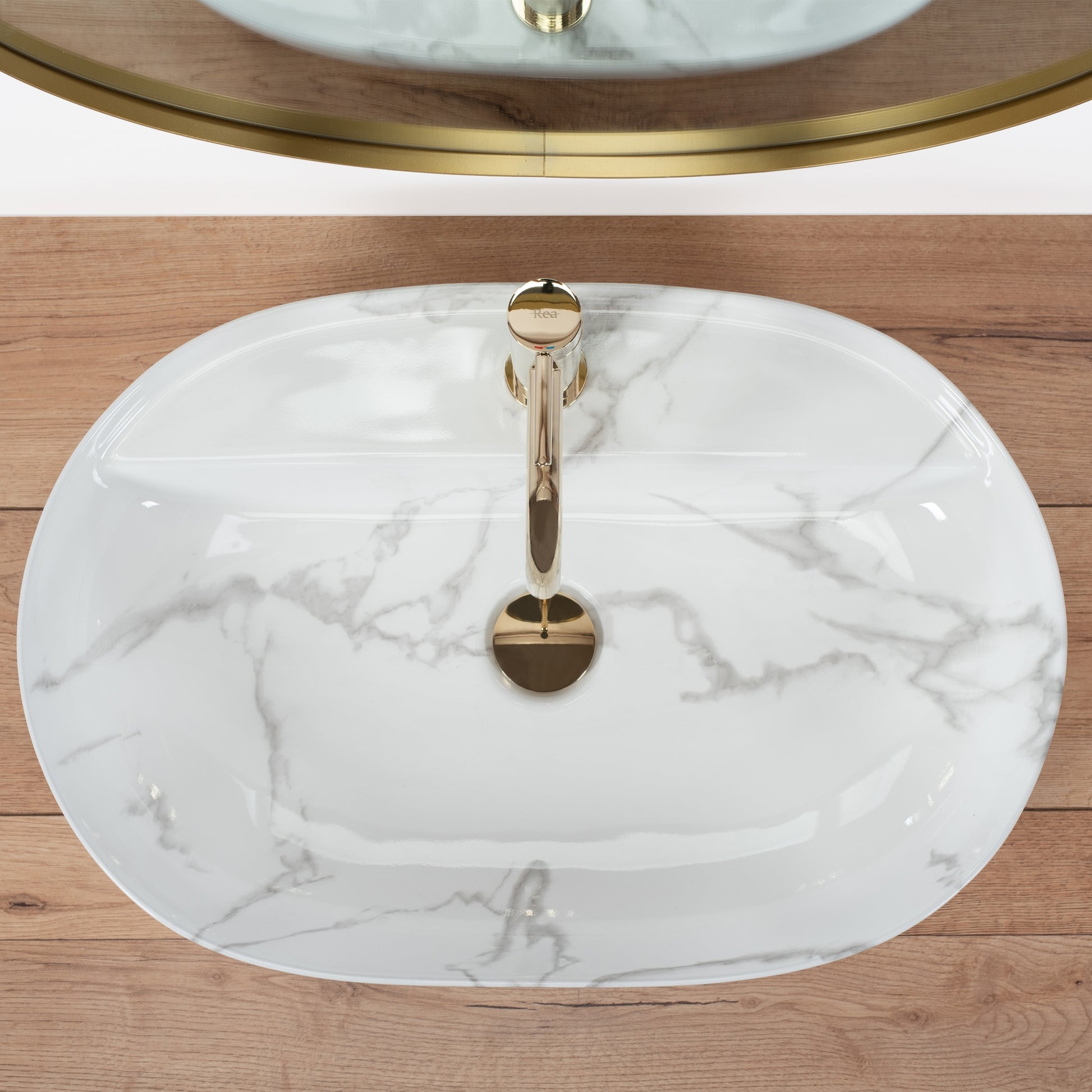 Aufsatzwaschbecken REA Aura 61 Marmo Shiny  4