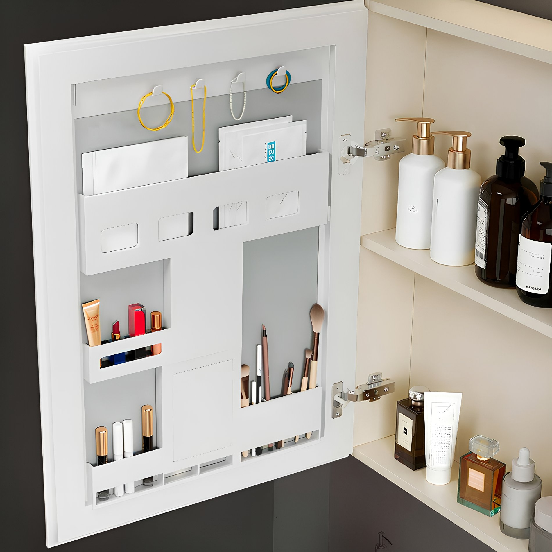 Badezimmermöbel-Set mit Waschbecken Monti 60cm Creme  6