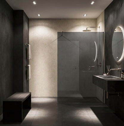 Duschwand Rea Flexi Grey / Chrome 140  10