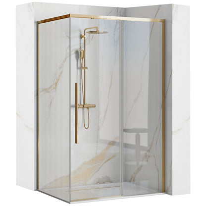 Duschkabine SOLAR GOLD 100x80 mit Duschwanne Savoy Schwarz 1