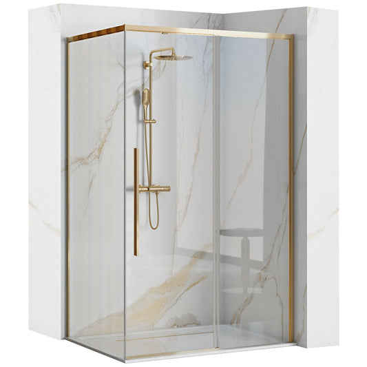 Duschkabine SOLAR GOLD 100x80 mit Duschwanne Savoy Schwarz 1