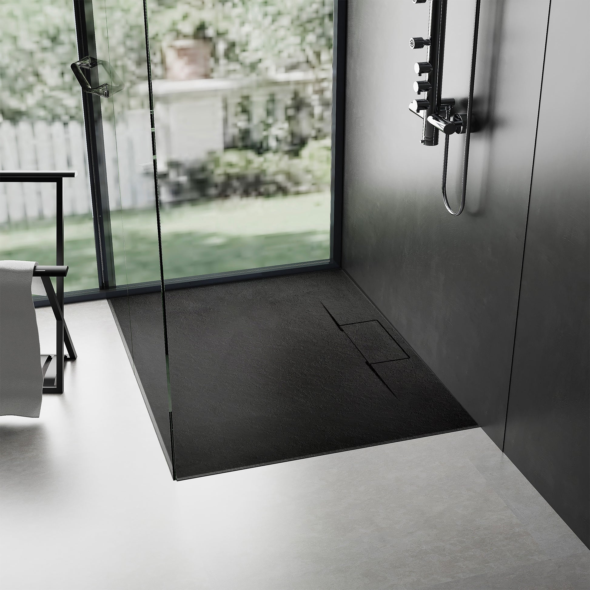 Duschtasse Bazalt long Black 80x120  4