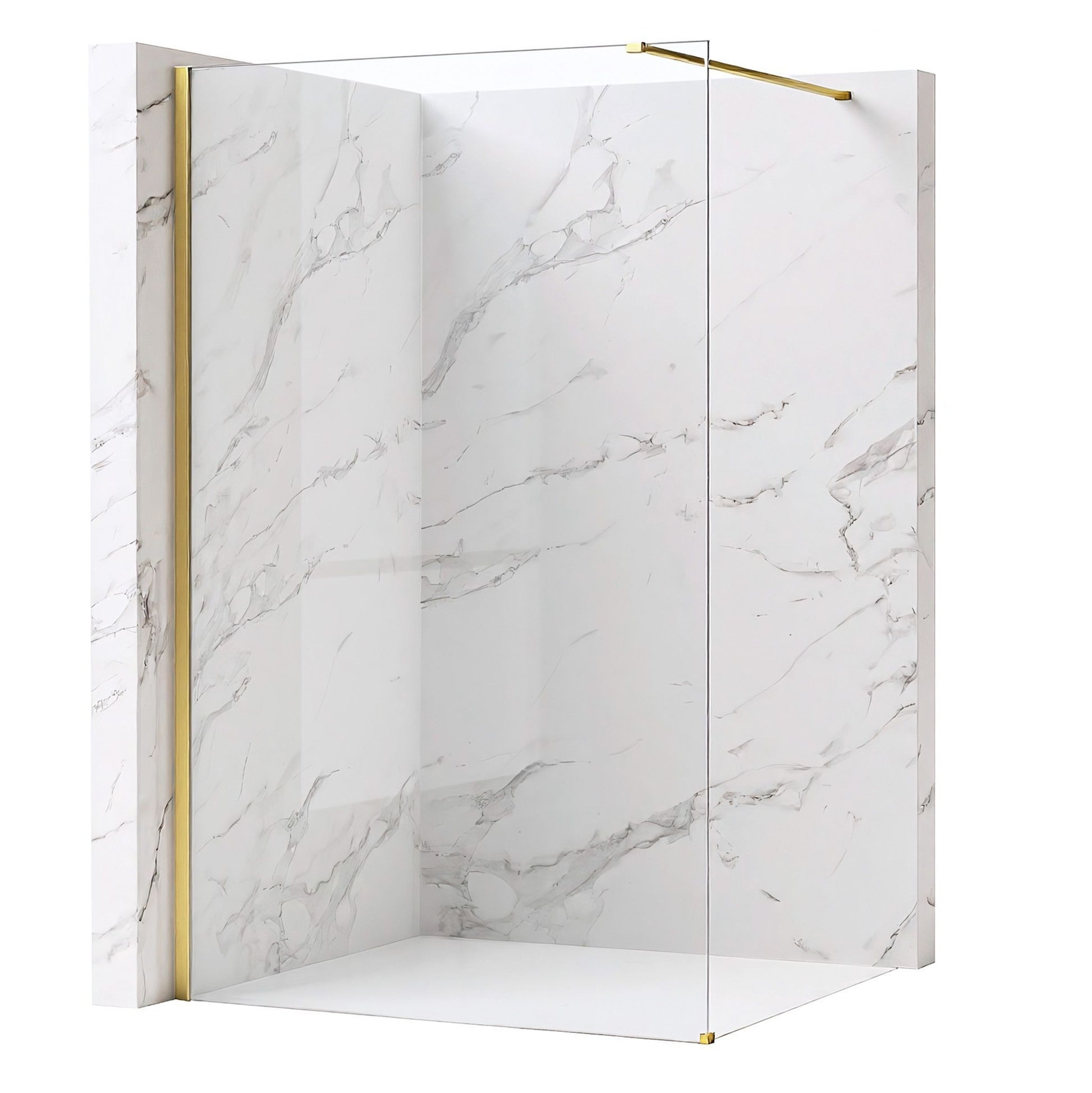 Duschwand Rea Flexi Transparent / Brush Gold 140  1